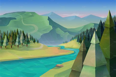 Forest landscape | Custom-Designed Illustrations ~ Creative Market