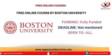 Free Online Courses By Boston University - Opportunities Circle