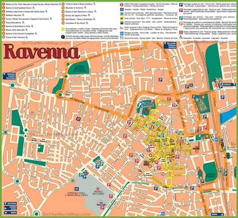 Ravenna sightseeing map - Ontheworldmap.com