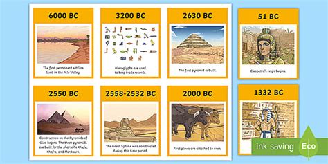 Ancient Egypt Timeline Ordering Cards (teacher made)