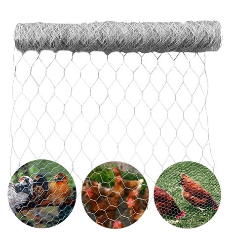 Poultry Wire Netting 2" Hexagonal Mesh Wire Fence Galvanized Garden Fence Poultry Cage Chicken ...