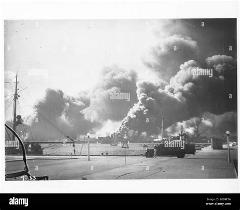 Photograph of the USS Shaw in Floating Drydock after the Japanese ...