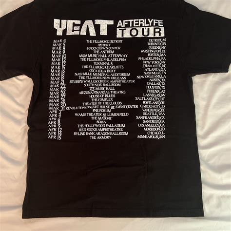 Yeat Aferlyfe Tour Merch dm w/ offers black and... - Depop