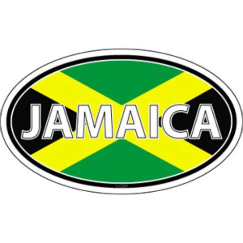 Jamaica Flag Oval - Vinyl Sticker at Sticker Shoppe