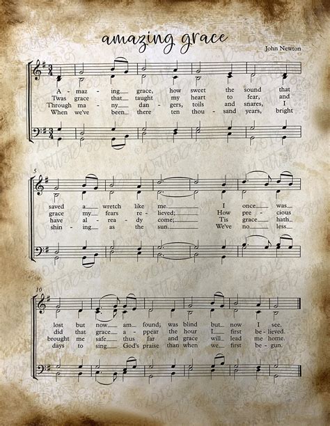 Printable Christian Hymn Set of 3 Amazing Grace Old | Etsy