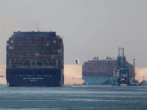 Cargo ship refloated after running aground in Suez Canal