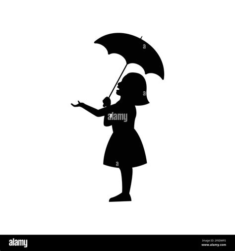 Silhouette Little Girl With Umbrella Royalty Free SVG,, 40% OFF