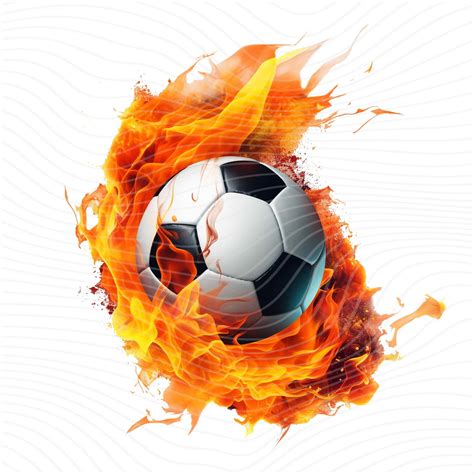 Soccer Ball On Fire Clipart Png