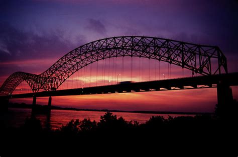 Memphis Bridge at Sunset Photograph by James C Richardson