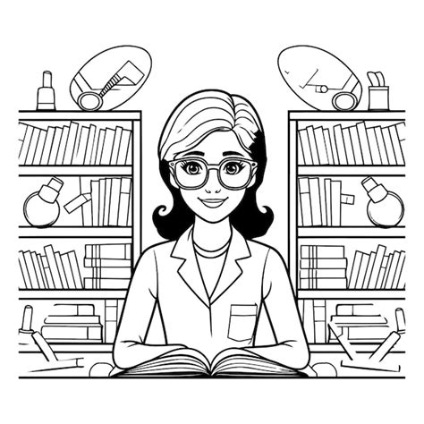Premium Vector | Young teacher female in the bookshelf with books vector illustration design