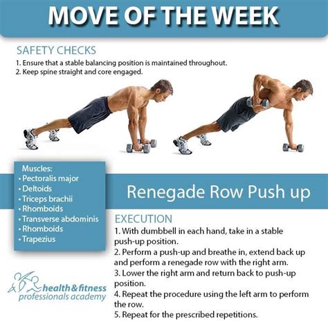 Renegade Row Push Ups - an overall full body exercises that hits multiple muscle g… | Fitness ...