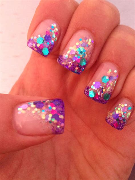 Glitter hard gel Purple Toe Nails, Cute Toe Nails, Fancy Nails, Gold ...