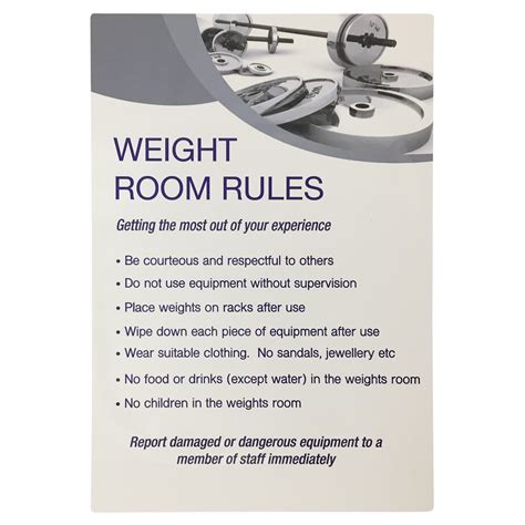 Weight Room Rules Notice