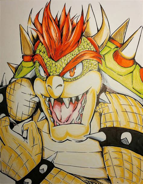 Bowser Drawing by TigerWearManga on DeviantArt