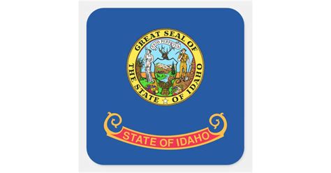 Idaho flag square sticker | Zazzle