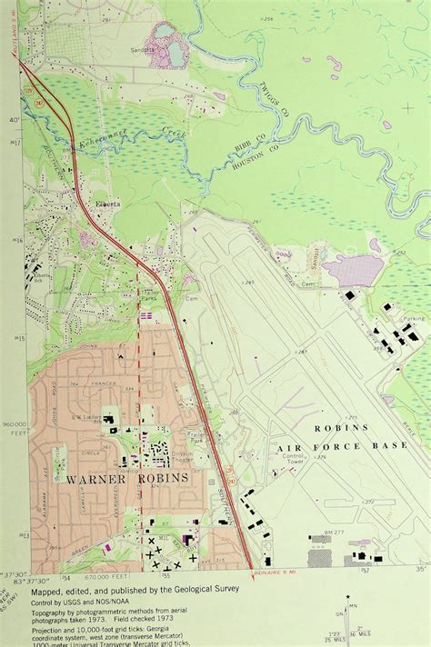 Warner Robins Map of Robins Air Force Base Georgia Art Print | Etsy
