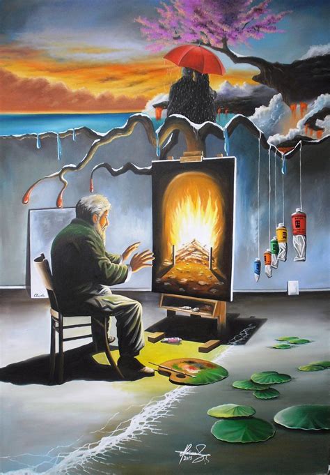 Burning Memories by *Ishyndar on deviantART | Surreal art painting ...