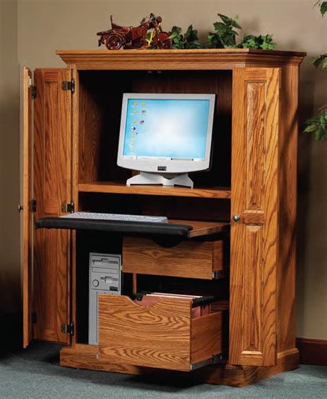 Heirwood Computer Armoire in Solid Hardwood - Ohio Hardwood Furniture