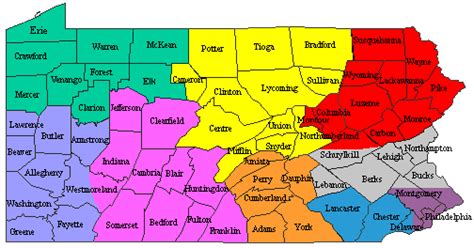 PA County Map With Zip Codes