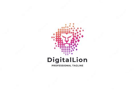 Premium Vector | Digital Lion Logo