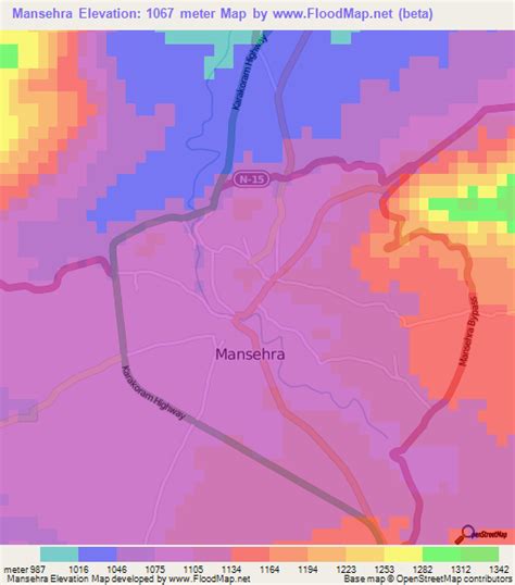 Elevation of Mansehra,Pakistan Elevation Map, Topography, Contour