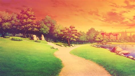 anime, Landscape, Sunset, Sky, Tree, House Wallpapers HD / Desktop and ...