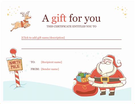 Free Customizable Gift Certificate Template Of Christmas Gift Certificate Download A Free ...