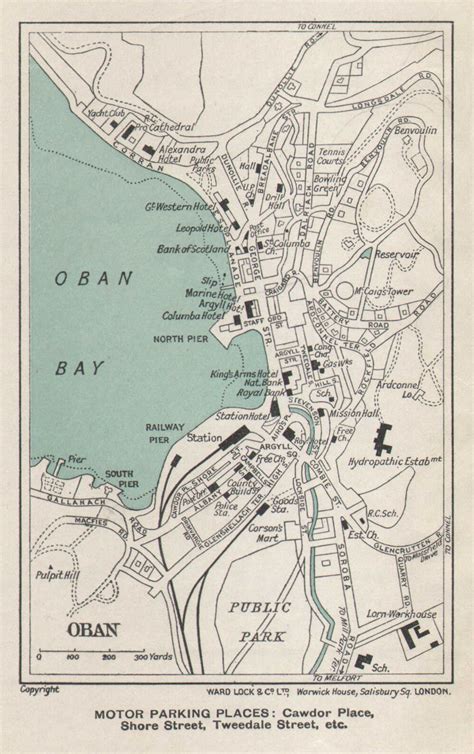 OBAN vintage tourist town city plan. Scotland. WARD LOCK 1934 old vintage map | eBay