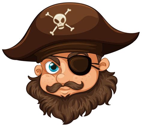 Pirate wearing hat and eyepatch 520905 Vector Art at Vecteezy