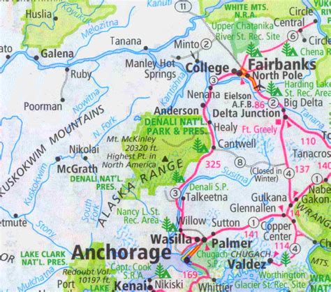 Denali National Park area road map - Ontheworldmap.com