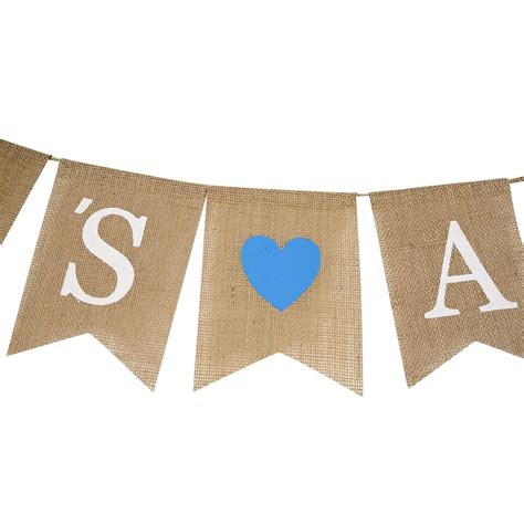 Welcome Baby Banner It's A Boy Banner Burlap Baby Shower Banner For ...