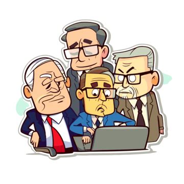 Caricatura Política Para Antecedentes Comerciales Vector PNG , Administración, Pegatina, Dibujos ...