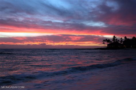 Poipu beach at sunset