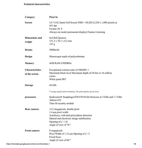 Specifications Sheet of Google Pixel 3a Leaks out Before Announcement ...