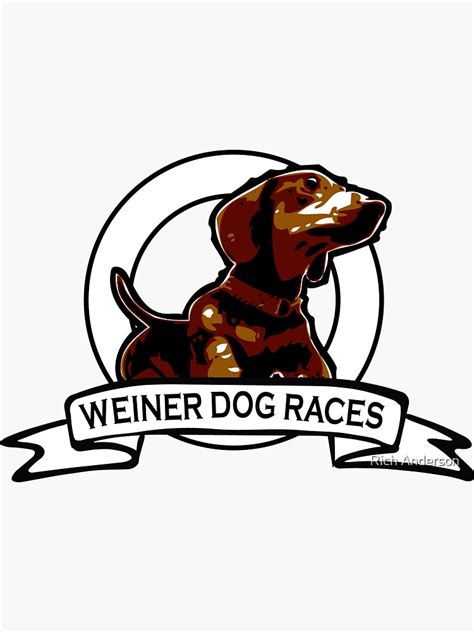 "Weiner Dog Races" Sticker by richdelux | Redbubble