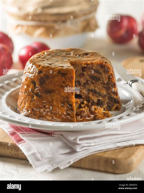 Plum duff. Steamed fruit pudding. Traditional food UK Stock Photo - Alamy