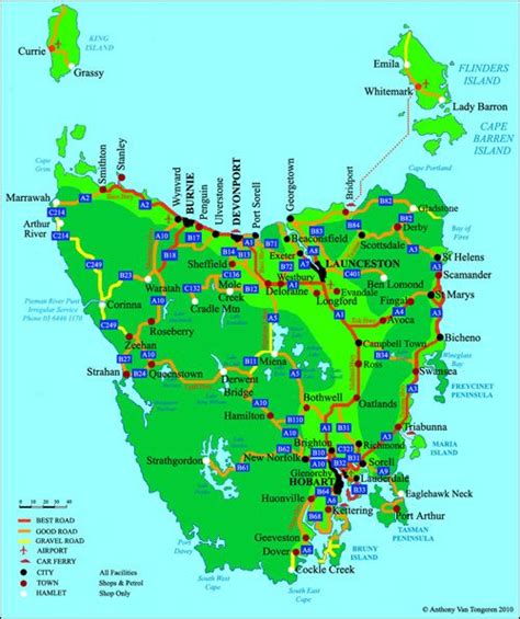 road map of tasmania | Spring Trip in 2019 | Tasmania, Australia map, Australian holidays