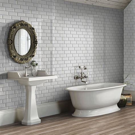 13sqm LIGHT GREY METRO WALL TILES for Bathroom / Kitchen - bevelled ...