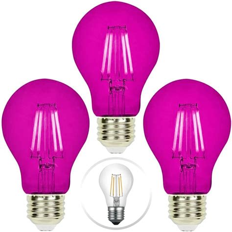 Feit Electric - A19/TPK/LED 25W Equivalent Pink Filament Dimmable Clear Glass Colored LED Light ...