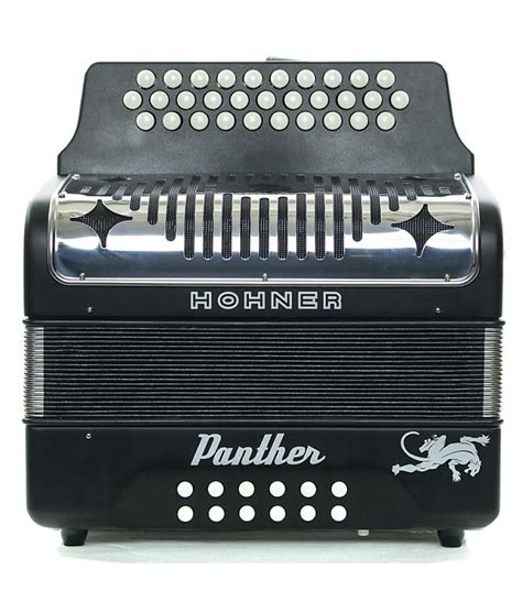 Pre-Owned Hohner Panther GCF 3 Row Diatonic Accordion - Black | Reverb