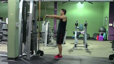 Cable Front Raise - HASfit Shoulder Exercise Demonstration - Anterior Deltoid Exercises - YouTube