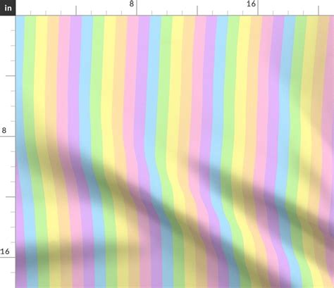 Rainbow Stripes Fabric Rainbow Pastel Stripes by Raveneve | Etsy