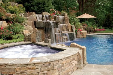 Stone Waterfalls and Vanishing-Edge Pool - Landscaping Network