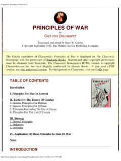 Clausewitz: Principles of War (1812) | Principles of war | PDF4PRO