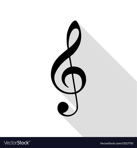 Music violin clef sign g-clef treble clef black Vector Image