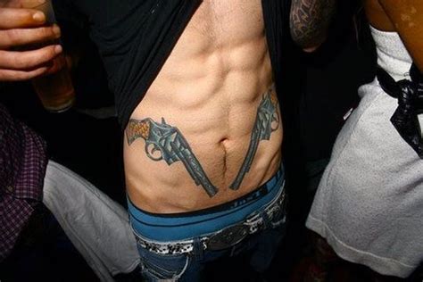 pistol hip tattoos - Google Search Pelvic Tattoos, Torso Tattoos, Life Tattoos, Tattoos And ...