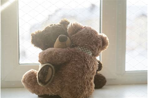 a couple of two teddy bears hug each | Animal Stock Photos ~ Creative ...