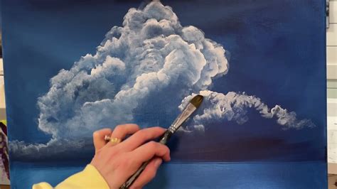 HOW TO PAINT CLOUDS ☁️ 3 easy steps in Acrylic #acrylic #painting # ...