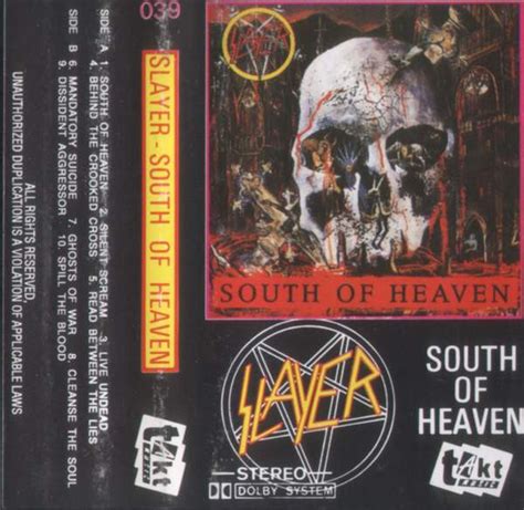 Slayer – South Of Heaven (Cassette) - Discogs