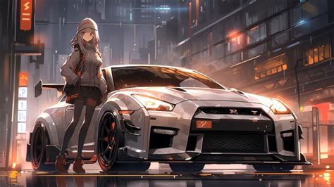 Anime Girl and Sportcar Live Wallpaper